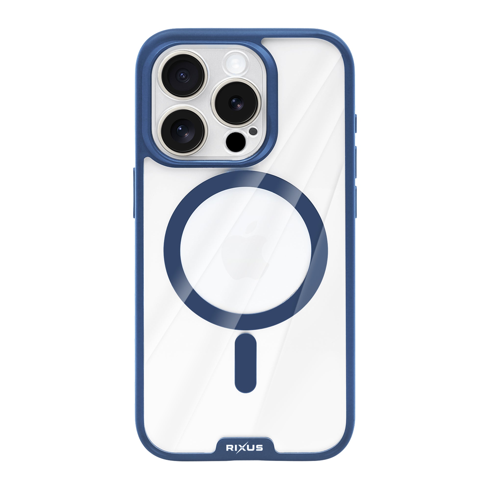 Rixus Crystal Amber Case For Apple iPhone 15 Pro Blue