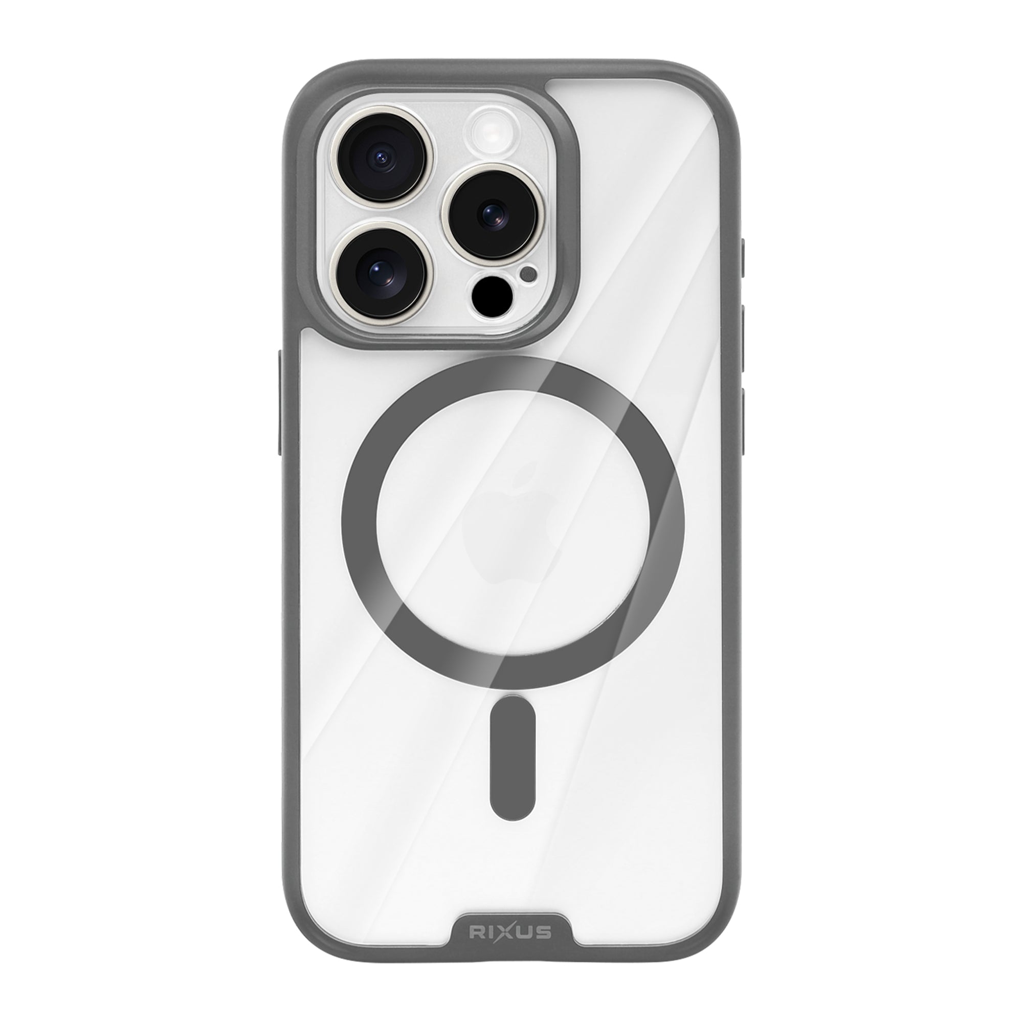 Rixus Crystal Amber Case For Apple iPhone 15 Pro Grey