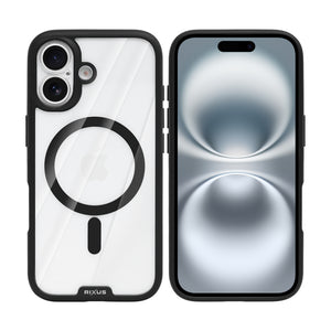 Rixus Crystal Amber Case For Apple iPhone 16 Black