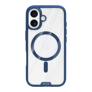 Rixus Crystal Amber Case For Apple iPhone 16 Blue