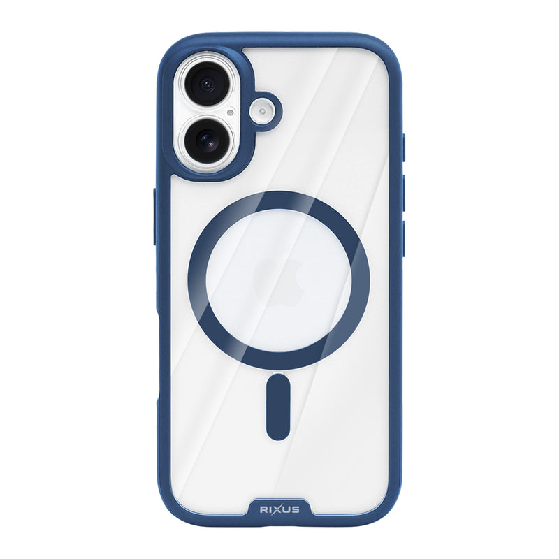 Rixus Crystal Amber Case For Apple iPhone 16 Blue