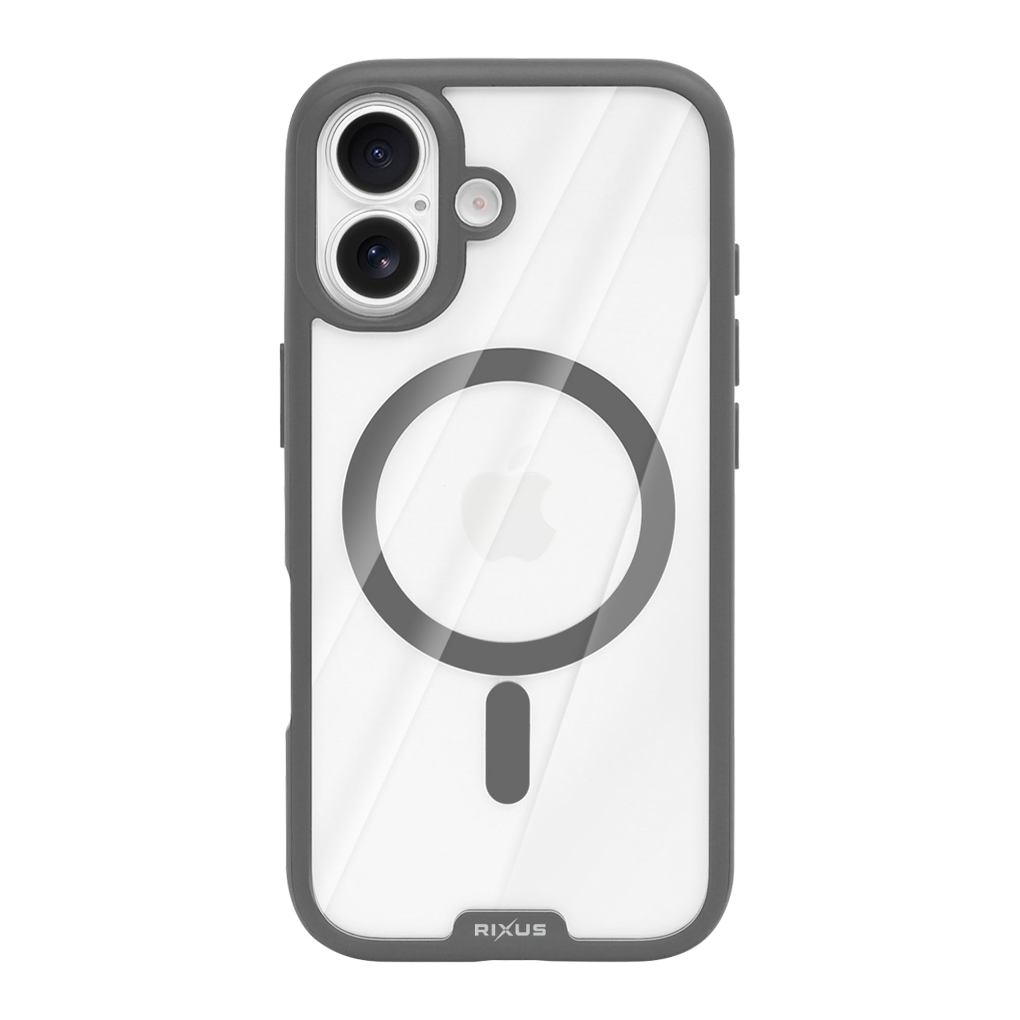 Rixus Crystal Amber Case For Apple iPhone 16 Grey