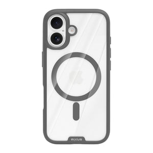 Rixus Crystal Amber Case For Apple iPhone 16 Grey