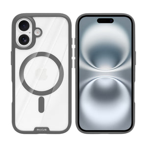 Rixus Crystal Amber Case For Apple iPhone 16 Grey
