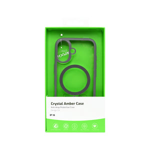 Rixus Crystal Amber Case For Apple iPhone 16 Grey