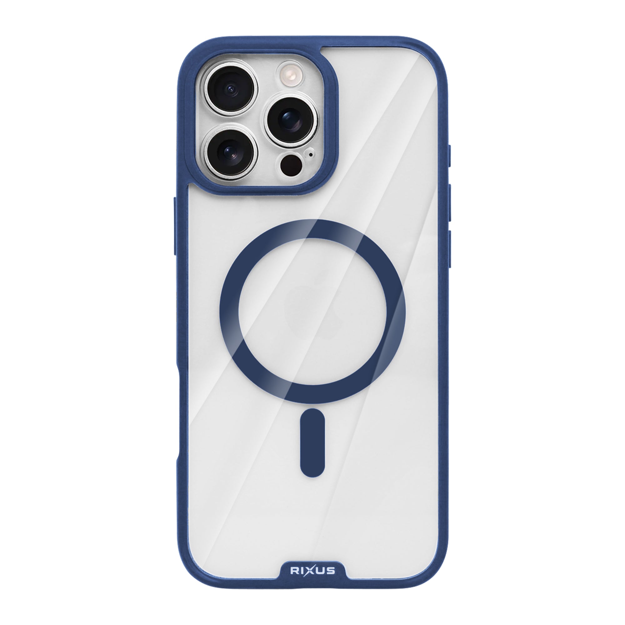 Rixus Crystal Amber Case For Apple iPhone 16 Pro Blue