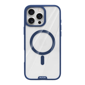 Rixus Crystal Amber Case For Apple iPhone 16 Pro Blue