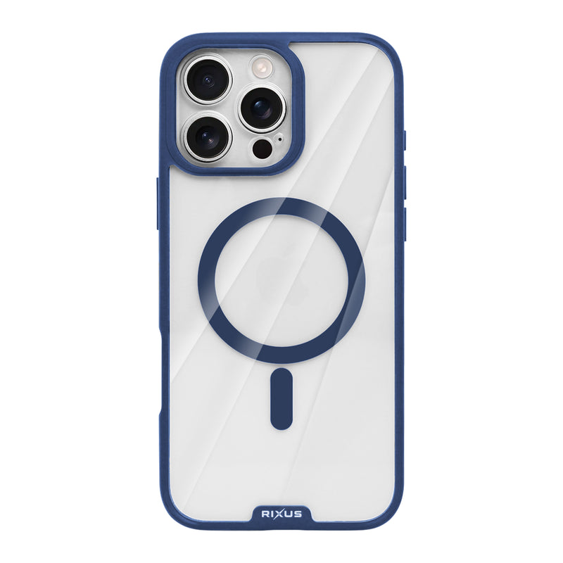 Rixus Crystal Amber Case For Apple iPhone 16 Pro Blue