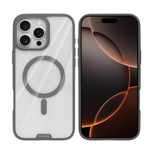 Rixus Crystal Amber Case For Apple iPhone 16 Pro Grey