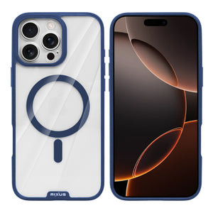 Rixus Crystal Amber Case For Apple iPhone 16 Pro Max Blue