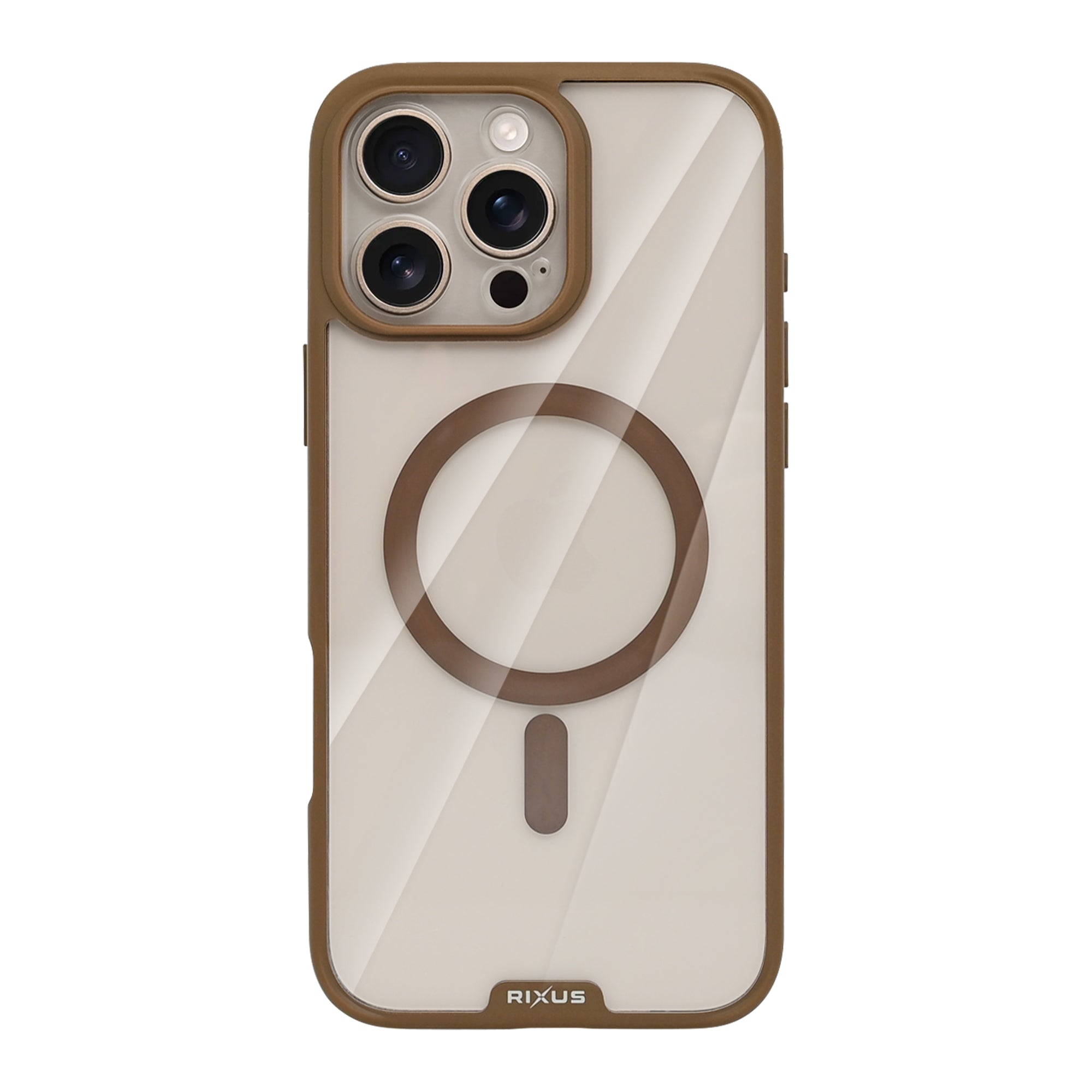 Rixus Crystal Amber Case For Apple iPhone 16 Pro Max Desert Gold