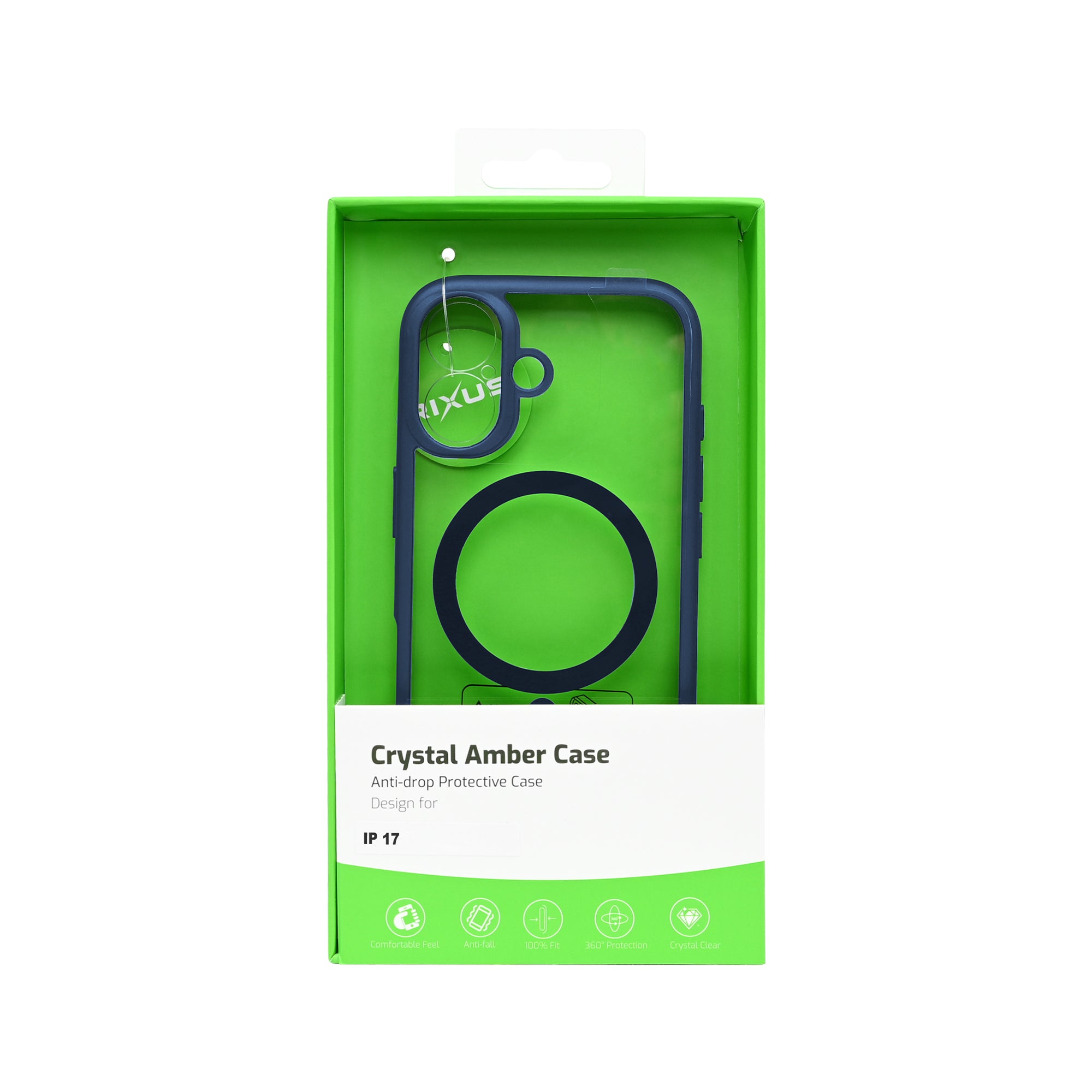 Rixus Crystal Amber Case For Apple iPhone 17 Blue