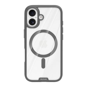 Rixus Crystal Amber Case For Apple iPhone 17 Grey