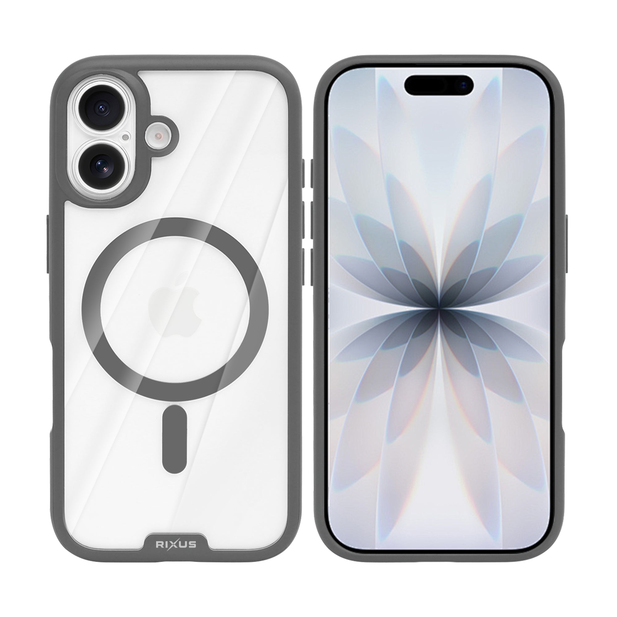 Rixus Crystal Amber Case For Apple iPhone 17 Grey
