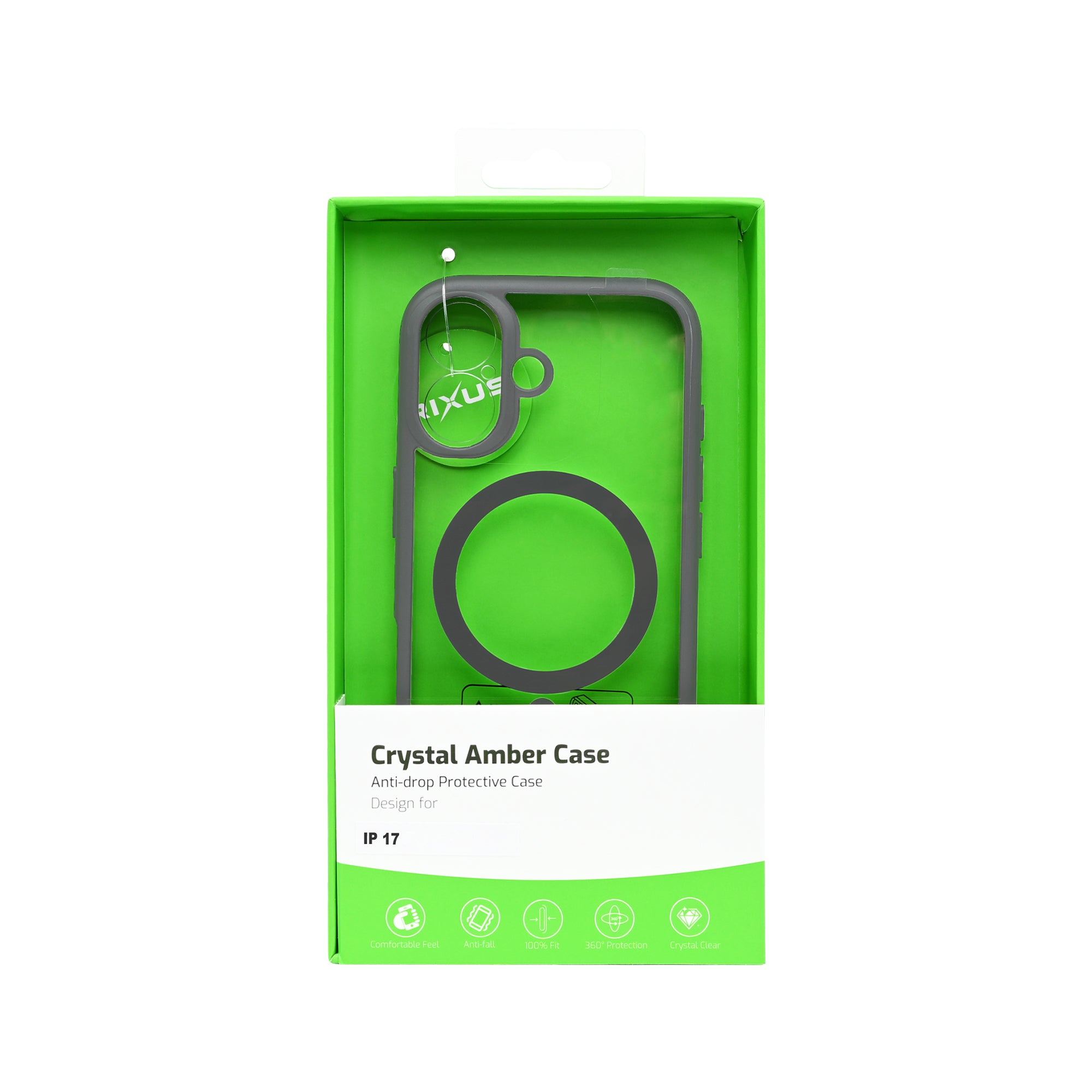 Rixus Crystal Amber Case For Apple iPhone 17 Grey