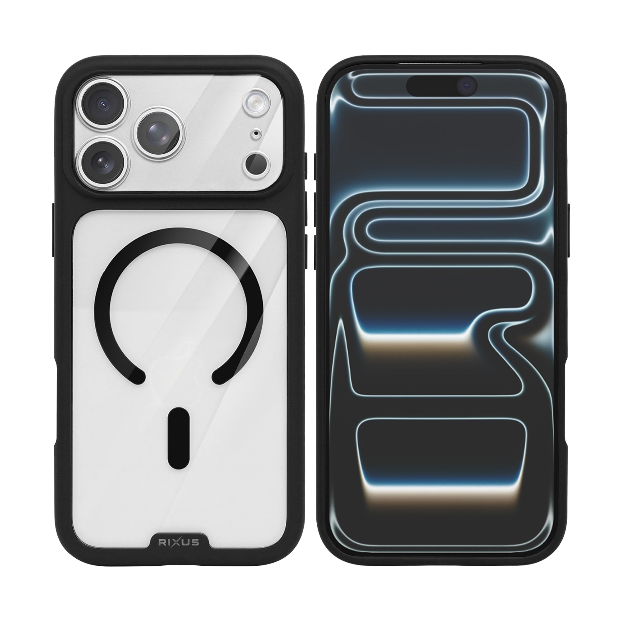Rixus Crystal Amber Case For Apple iPhone 17 Pro Black
