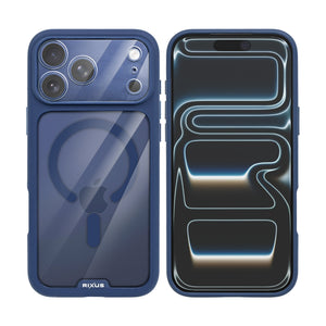 Rixus Crystal Amber Case For Apple iPhone 17 Pro Blue