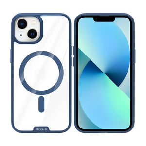 Rixus Crystal Amber Case For Apple iPhone 13 Blue