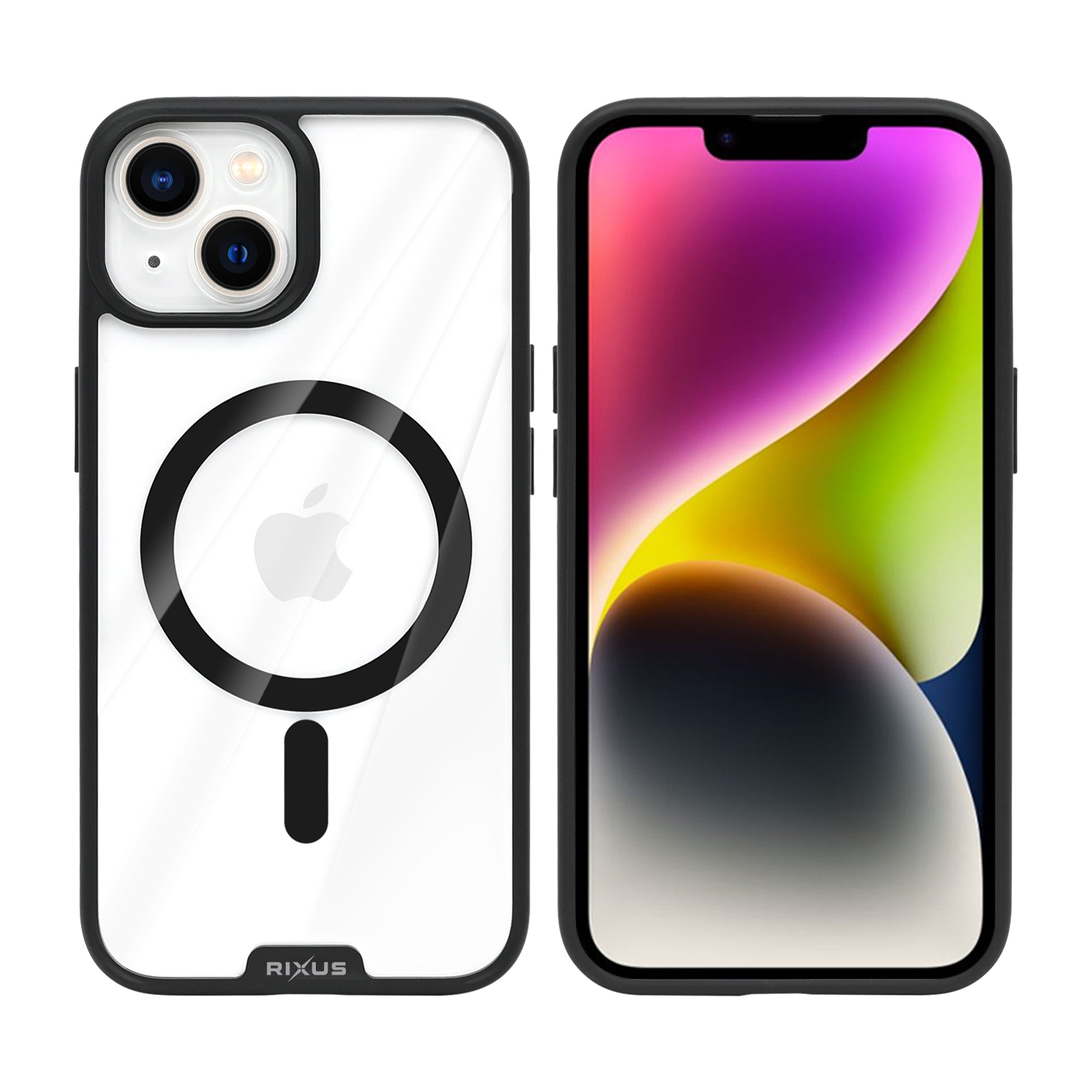 Rixus Crystal Amber Case For Apple iPhone 14 Black