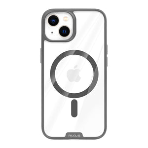 Rixus Crystal Amber Case For Apple iPhone 14 Grey