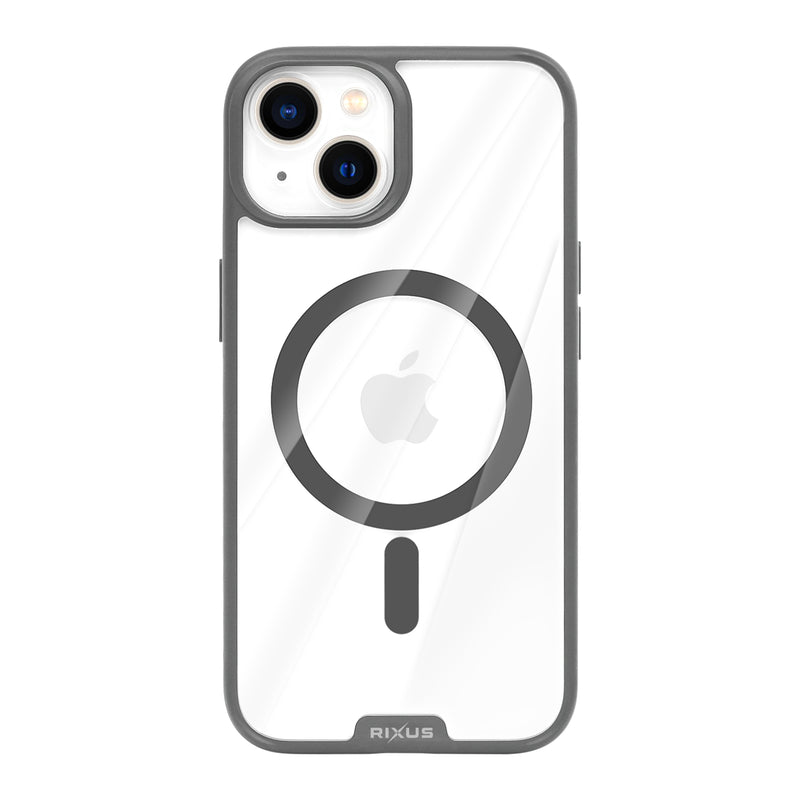 Rixus Crystal Amber Case For Apple iPhone 14 Grey