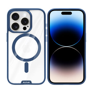 Rixus Crystal Amber Case For Apple iPhone 14 Pro Blue