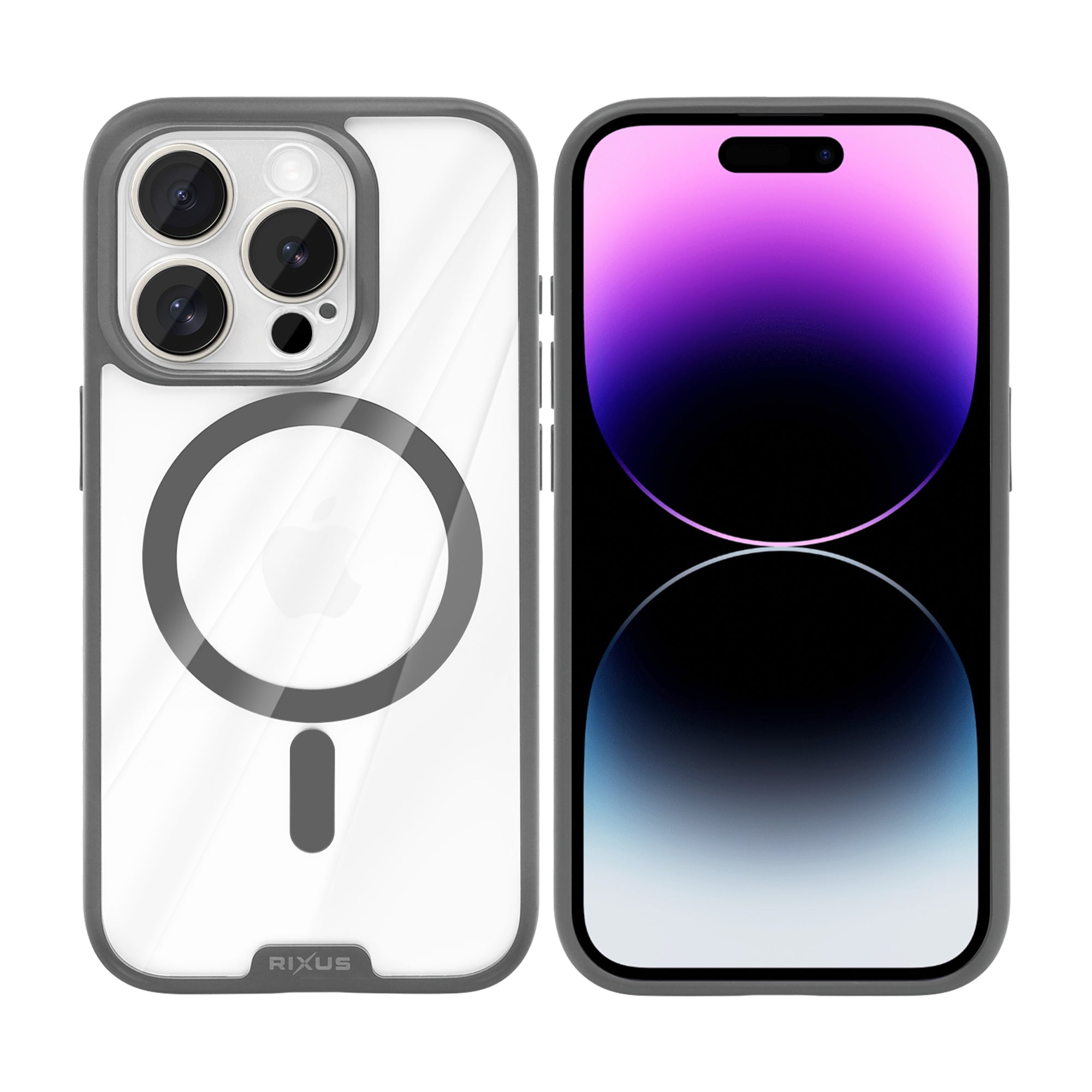 Rixus Crystal Amber Case For Apple iPhone 14 Pro Grey