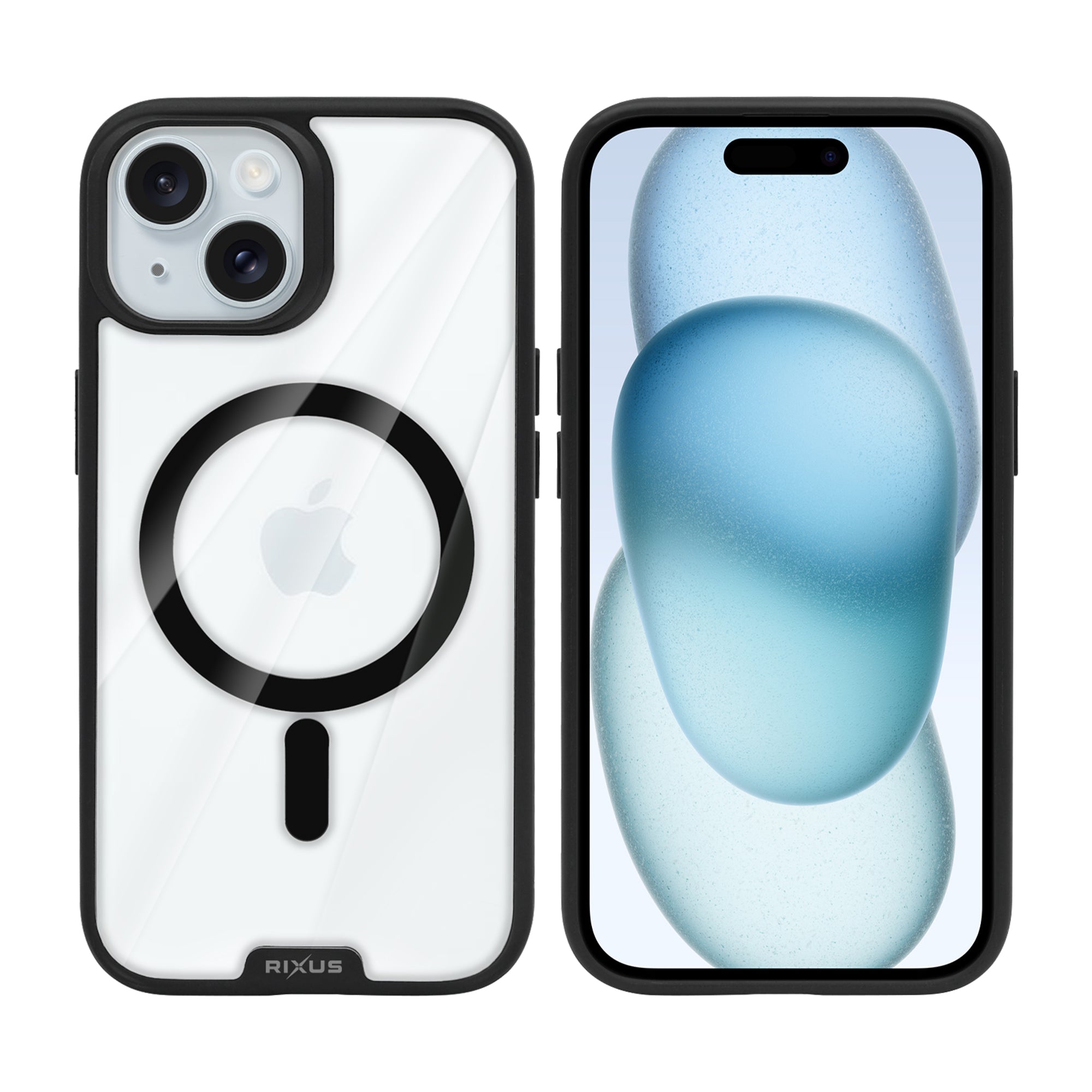 Rixus Crystal Amber Case For Apple iPhone 15 Black