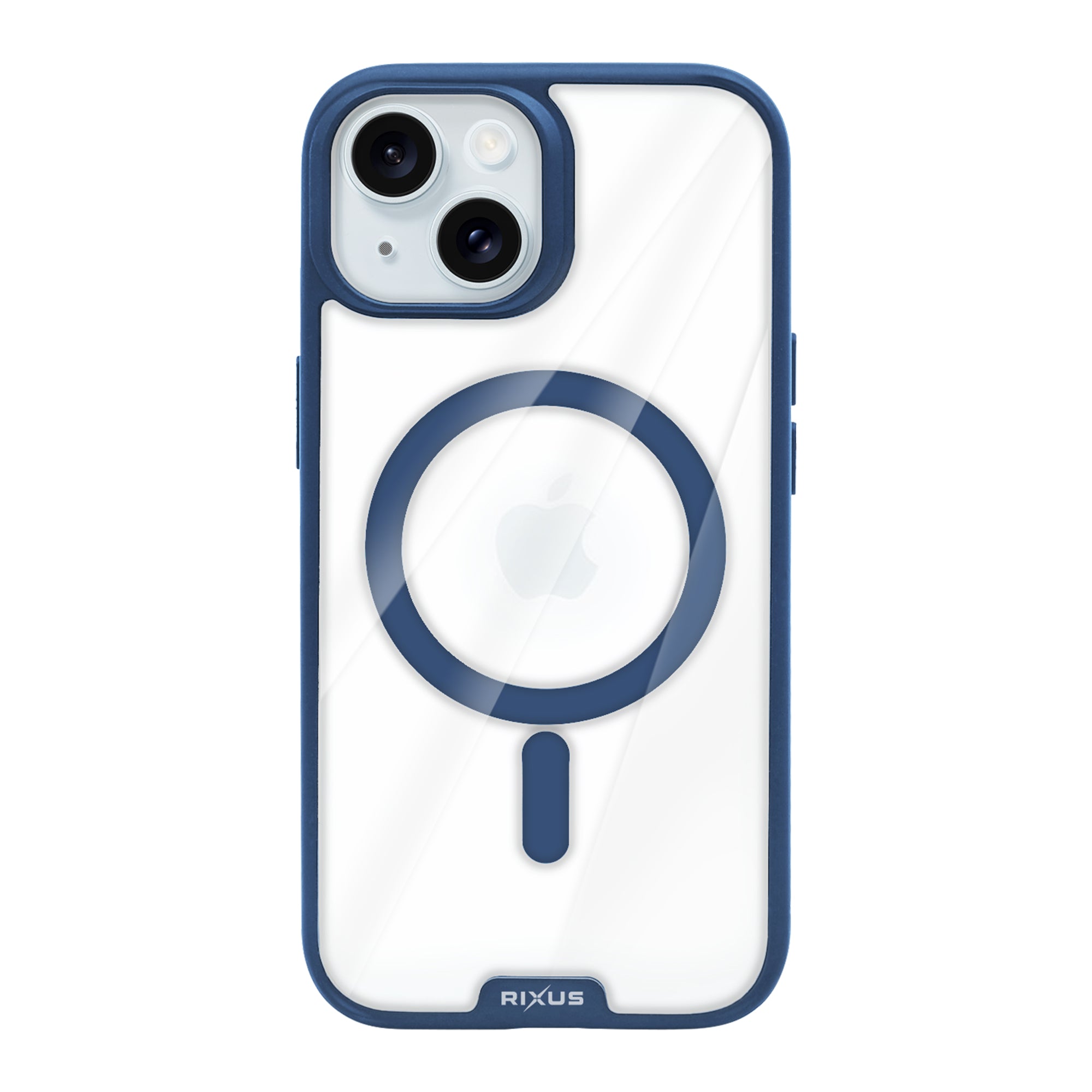 Rixus Crystal Amber Case For Apple iPhone 15 Blue