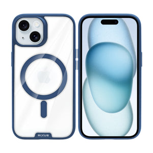 Rixus Crystal Amber Case For Apple iPhone 15 Blue