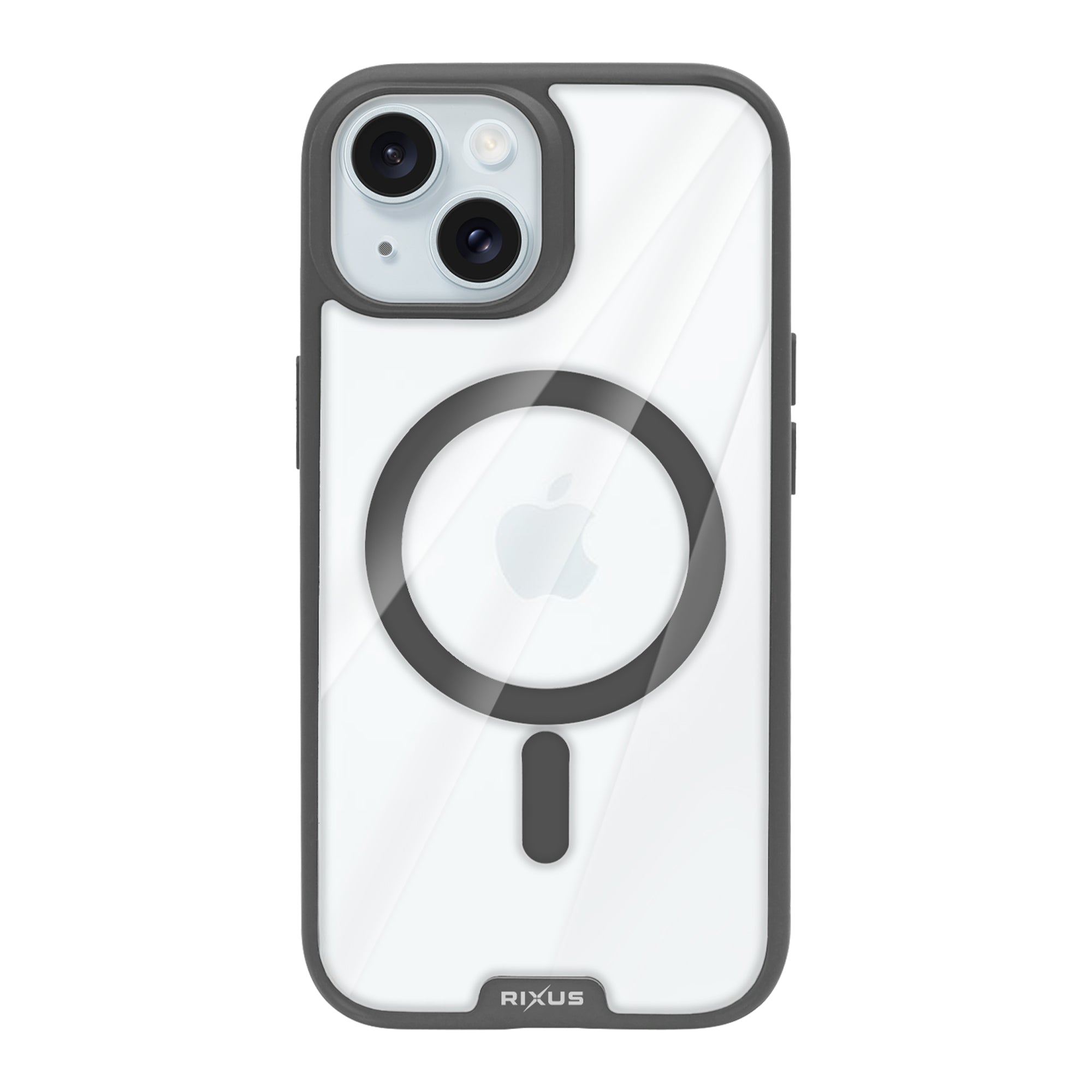 Rixus Crystal Amber Case For Apple iPhone 15 Grey