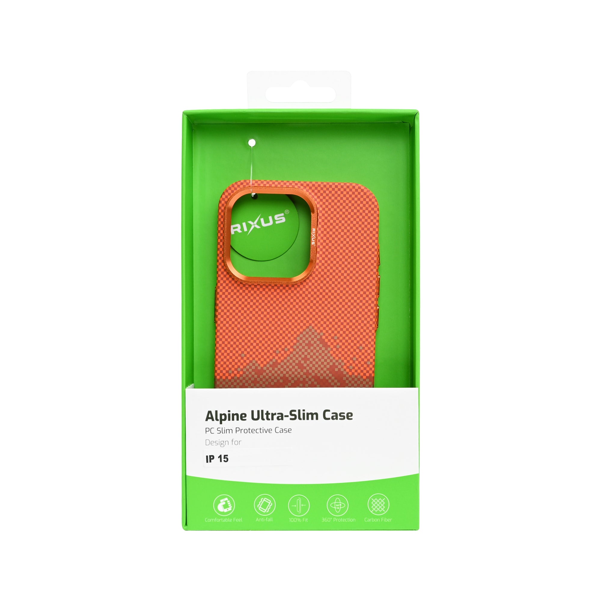 Rixus Alpine Ultra-Slim Case With MagSafe Compatible RXD081 For Apple iPhone 15 Mountain Orange