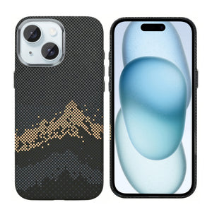 Rixus Alpine Ultra-Slim Case With MagSafe Compatible RXD082 For Apple iPhone 15 Mountain Black