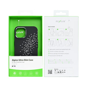 Rixus Alpine Ultra-Slim Case With MagSafe Compatible RXD022 For Apple iPhone 15 Galaxy Black