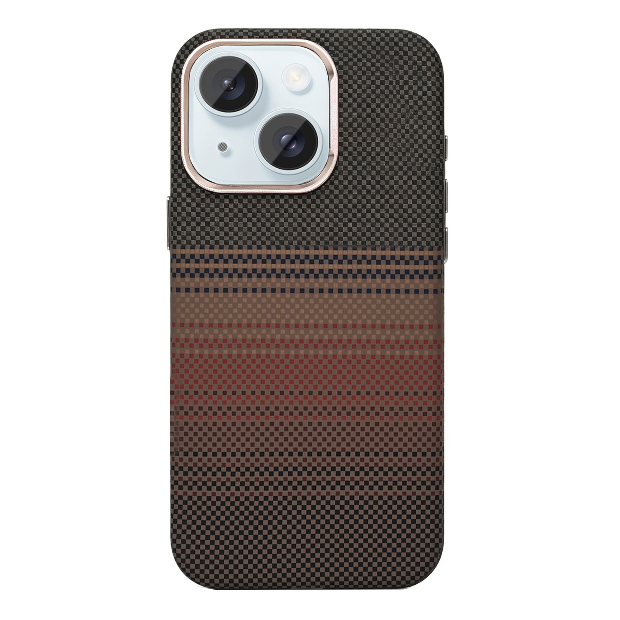 Rixus Alpine Ultra-Slim Case With MagSafe Compatible RXA130 For Apple iPhone 15 Stripe Brown