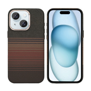 Rixus Alpine Ultra-Slim Case With MagSafe Compatible RXA130 For Apple iPhone 15 Stripe Brown
