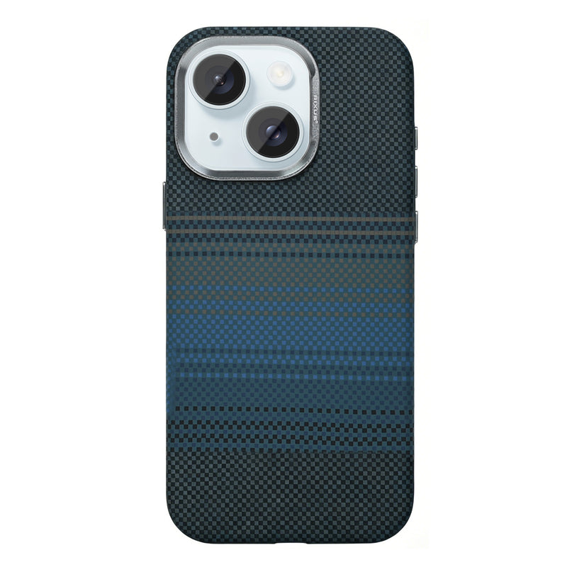 Rixus Alpine Ultra-Slim Case With MagSafe Compatible RXA131 For Apple iPhone 15 Stripe Blue