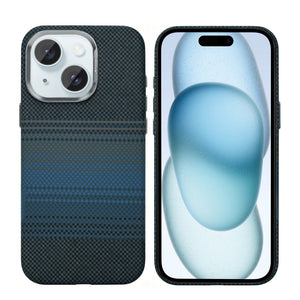 Rixus Alpine Ultra-Slim Case With MagSafe Compatible RXA131 For Apple iPhone 15 Stripe Blue