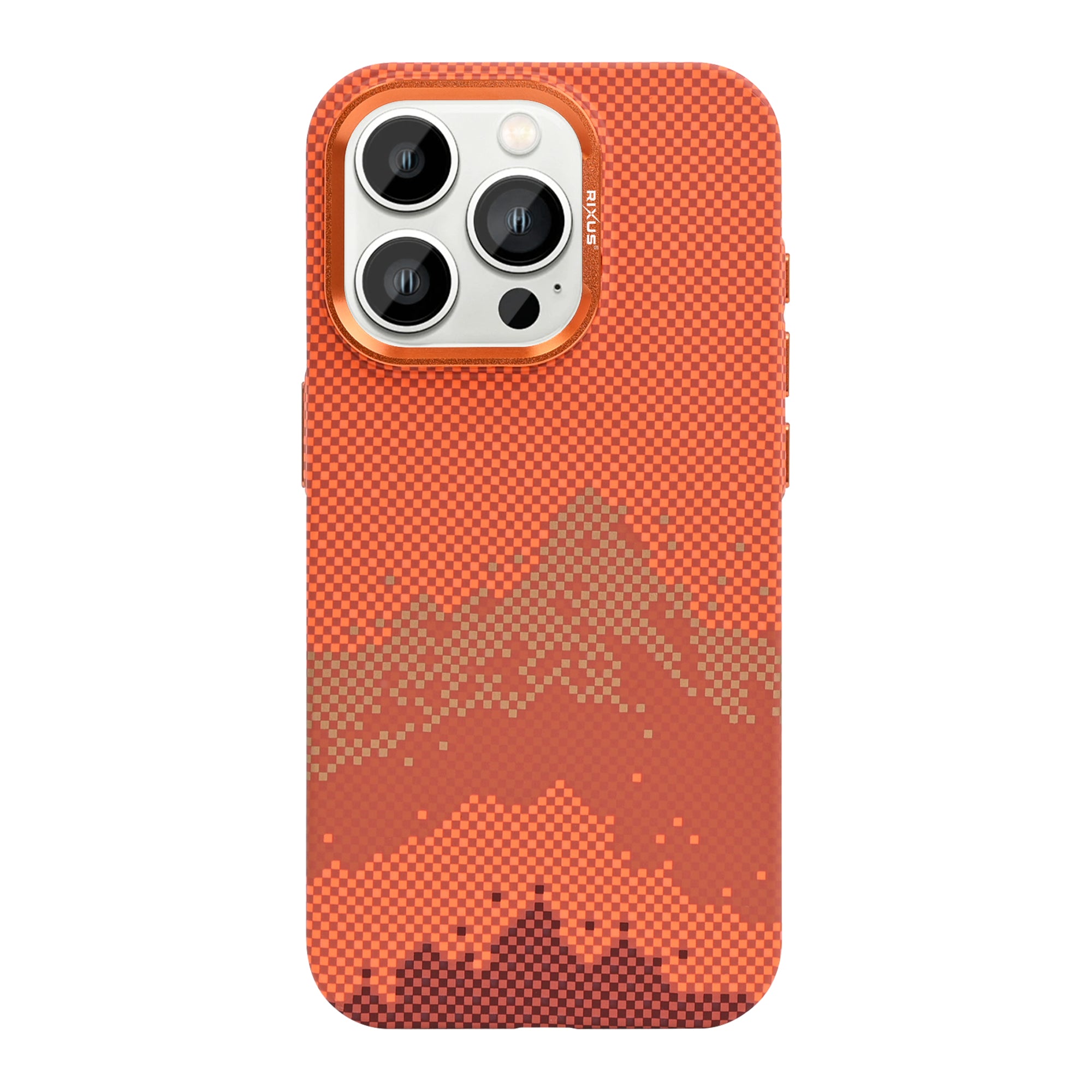 Rixus Alpine Ultra-Slim Case With MagSafe Compatible RXD081 For Apple iPhone 15 Pro Mountain Orange