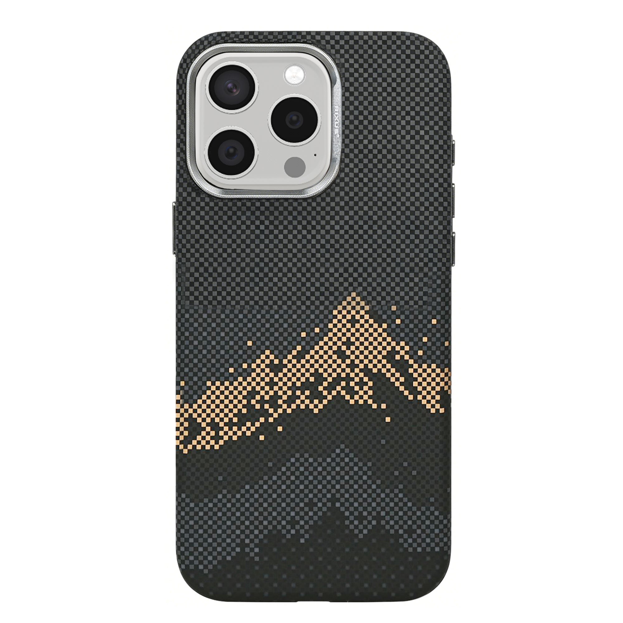 Rixus Alpine Ultra-Slim Case With MagSafe Compatible RXD082 For Apple iPhone 15 Pro Mountain Black