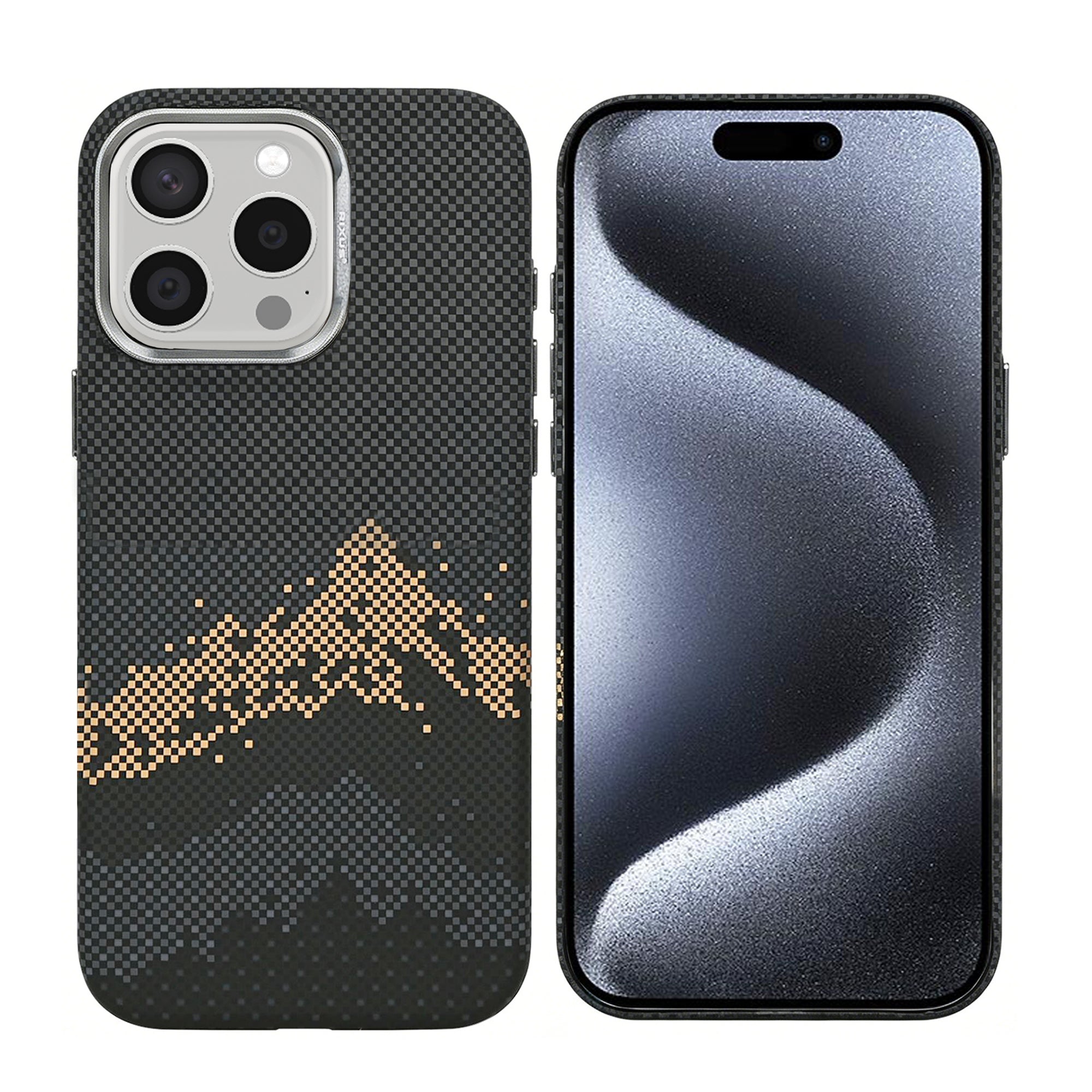 Rixus Alpine Ultra-Slim Case With MagSafe Compatible RXD082 For Apple iPhone 15 Pro Mountain Black