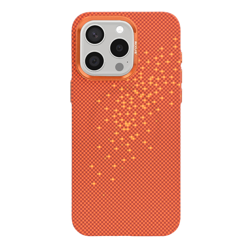Rixus Alpine Ultra-Slim Case With MagSafe Compatible RXD021 For Apple iPhone 15 Pro Galaxy Orange