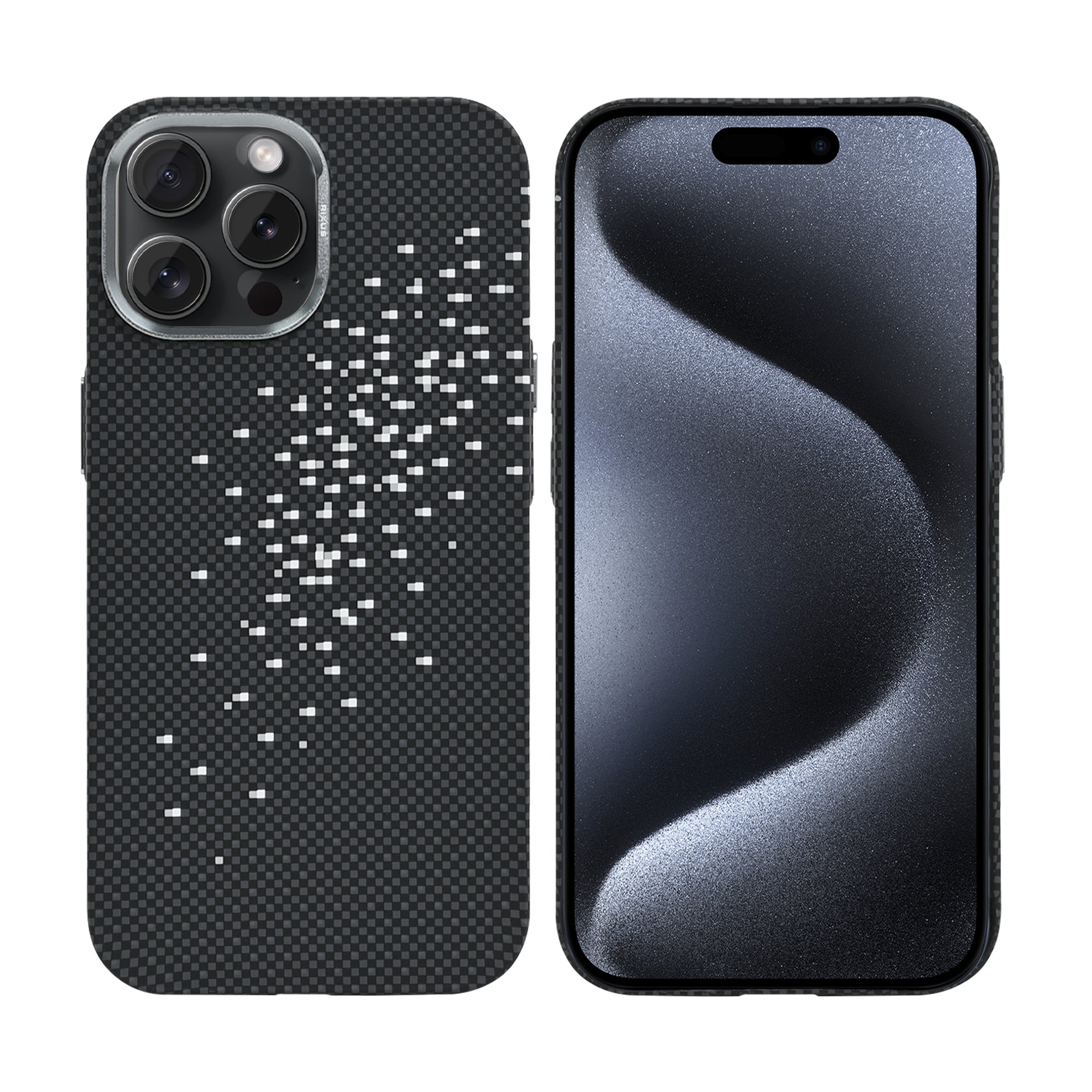 Rixus Alpine Ultra-Slim Case With MagSafe Compatible RXD022 For Apple iPhone 15 Pro Galaxy Black