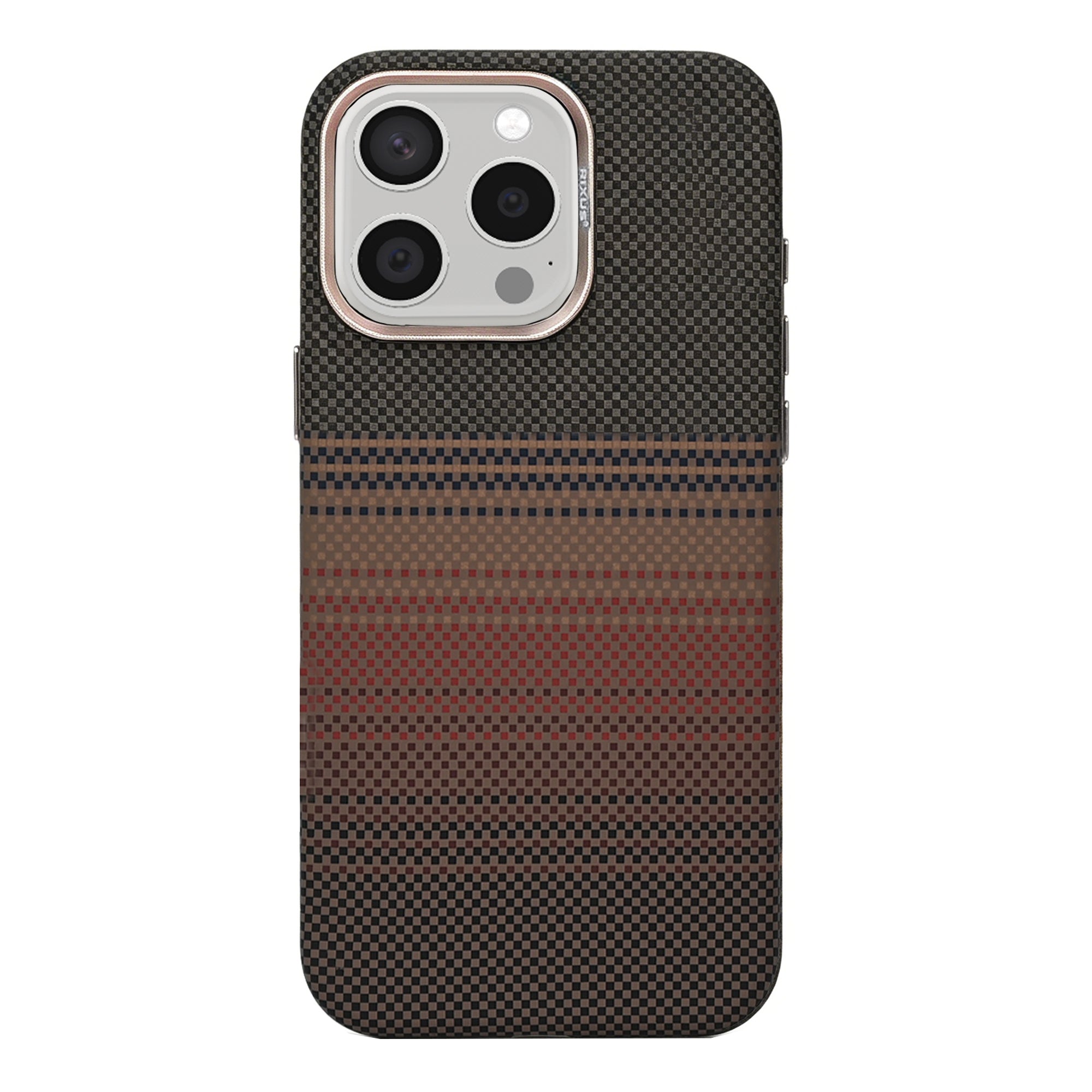 Rixus Alpine Ultra-Slim Case With MagSafe Compatible RXA130 For Apple iPhone 15 Pro Stripe Brown