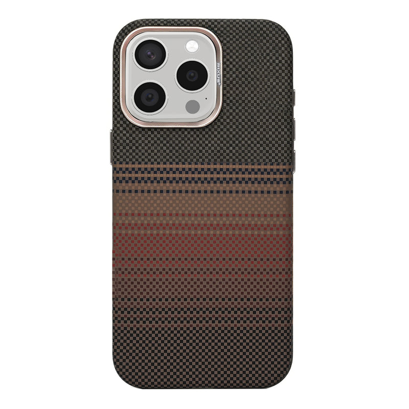 Rixus Alpine Ultra-Slim Case With MagSafe Compatible RXA130 For Apple iPhone 15 Pro Stripe Brown