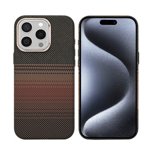 Rixus Alpine Ultra-Slim Case With MagSafe Compatible RXA130 For Apple iPhone 15 Pro Stripe Brown