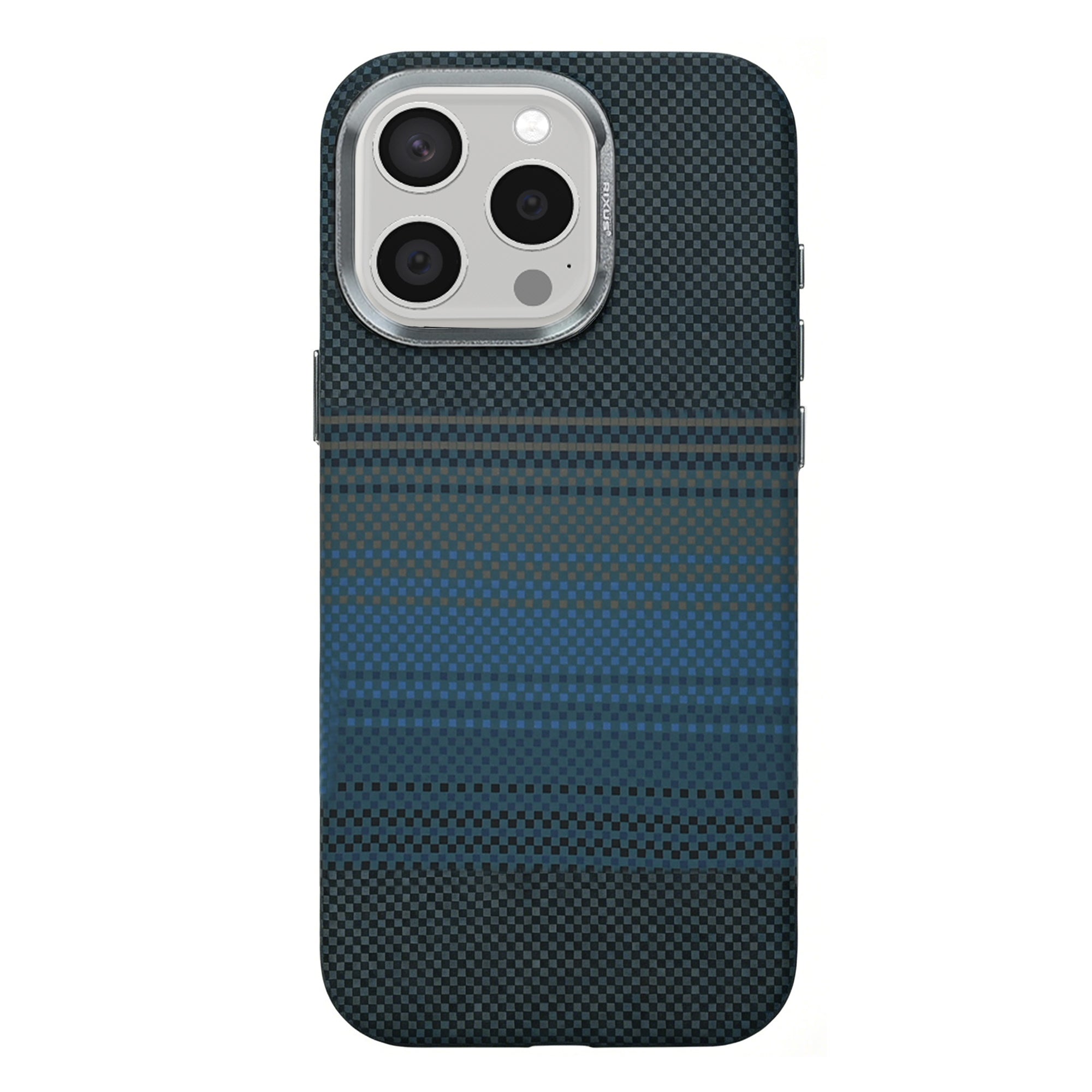 Rixus Alpine Ultra-Slim Case With MagSafe Compatible RXA131 For Apple iPhone 15 Pro Stripe Blue