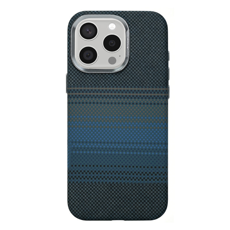 Rixus Alpine Ultra-Slim Case With MagSafe Compatible RXA131 For Apple iPhone 15 Pro Stripe Blue