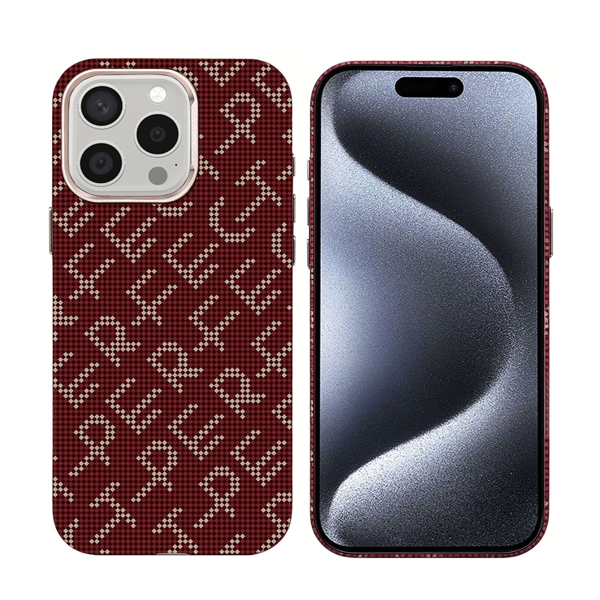 Rixus Alpine Ultra-Slim Case With MagSafe Compatible RXA093 For Apple iPhone 15 Pro Cherry Red