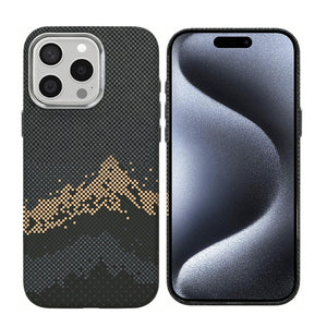Rixus Alpine Ultra-Slim Case With MagSafe Compatible RXD082 For Apple iPhone 15 Pro Max Mountain Black